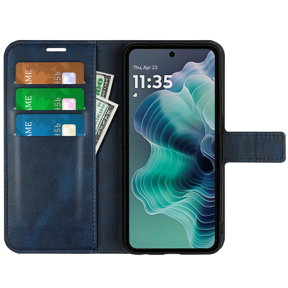 Practical Flip Case for Motorola Moto G35 5G in PU Leather - Blue