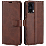 Practical Flip Case for Motorola Moto G35 5G in PU Leather - Brun