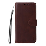 EIDERWOOD Samsung Galaxy S25 / S24 2-in-1 Faux Leather Flip Case with Screen Protector Glass - Brown