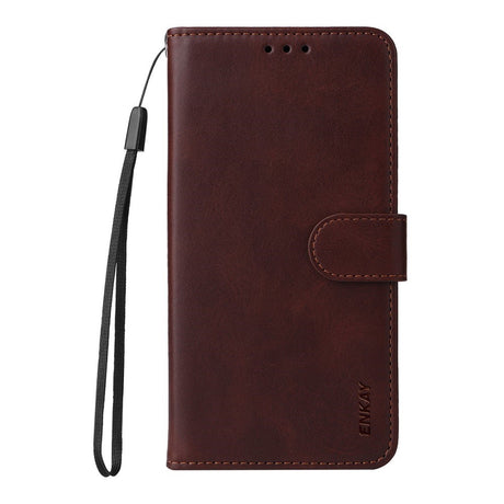 EIDERWOOD Samsung Galaxy S25+ (Plus) / 24+ (Plus) 2-in-1 Faux Leather Flip Case with Screen Protector Glass - Brown