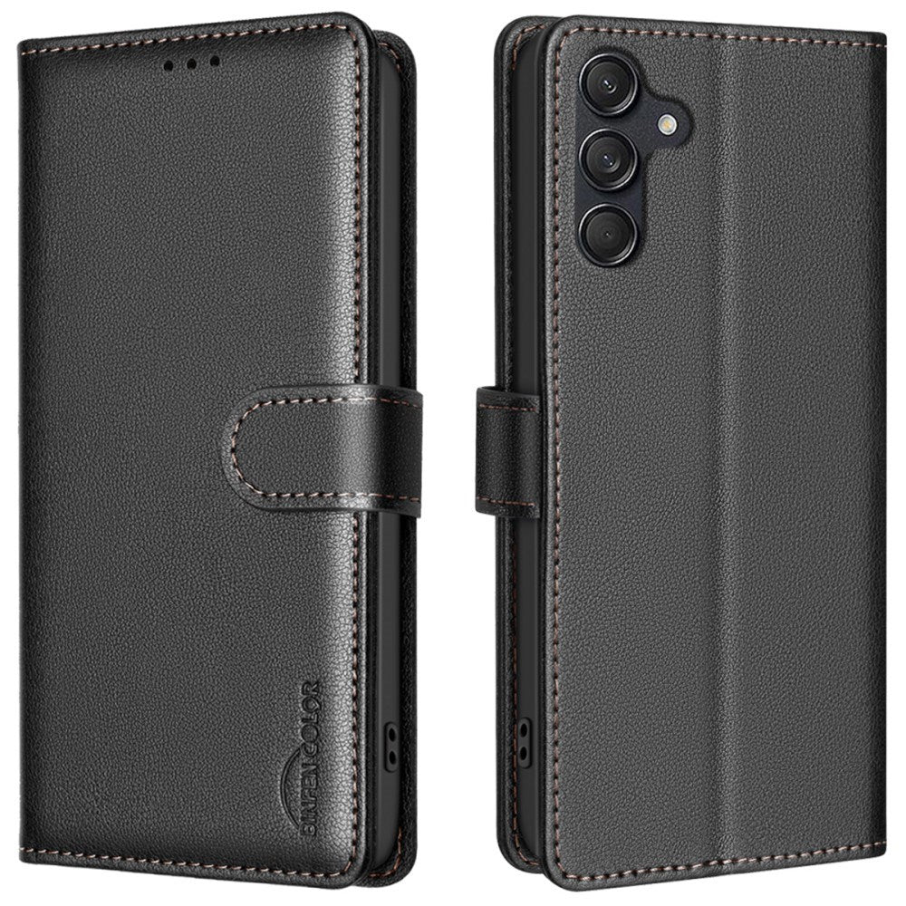 Samsung Galaxy A36 (5G) BINFEN Faux Leather Flip Case with RFID Blocking - Black