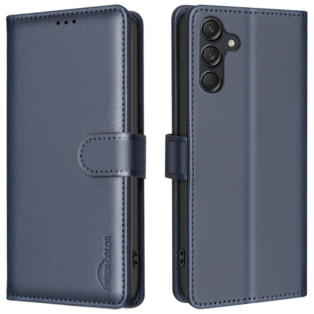 Samsung Galaxy A36 (5G) BINFEN Faux Leather Flip Case with RFID Blocking - Blue