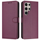 EIDERWOOD Samsung Galaxy S25 Ultra Vegan Leather Flip Case with Removable Strap - Red