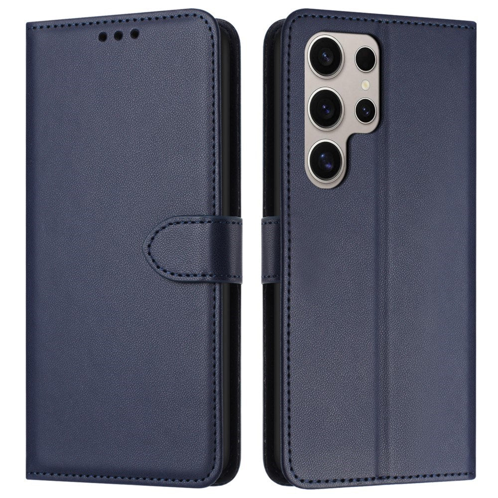 EIDERWOOD Samsung Galaxy S25 Ultra Vegan Leather Flip Case with Removable Strap - Blue