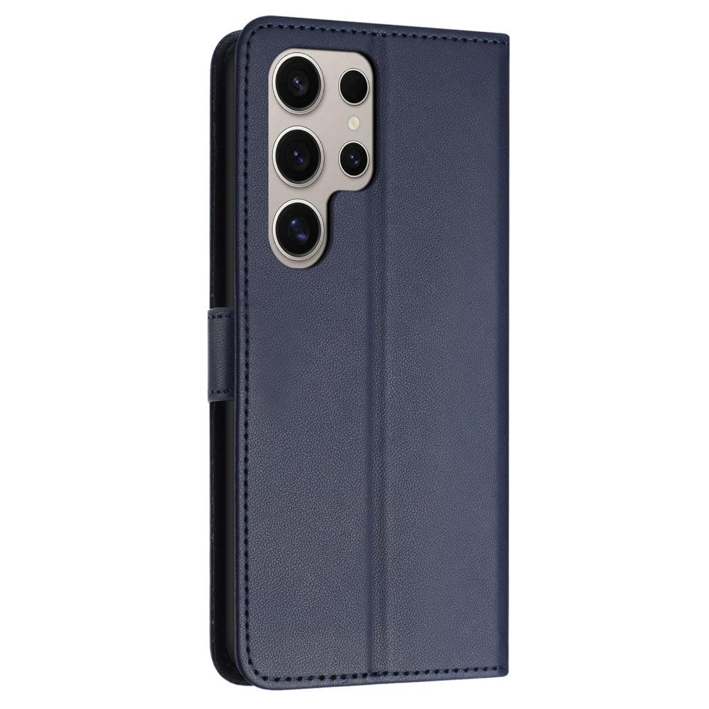 EIDERWOOD Samsung Galaxy S25 Ultra Vegan Leather Flip Case with Removable Strap - Blue