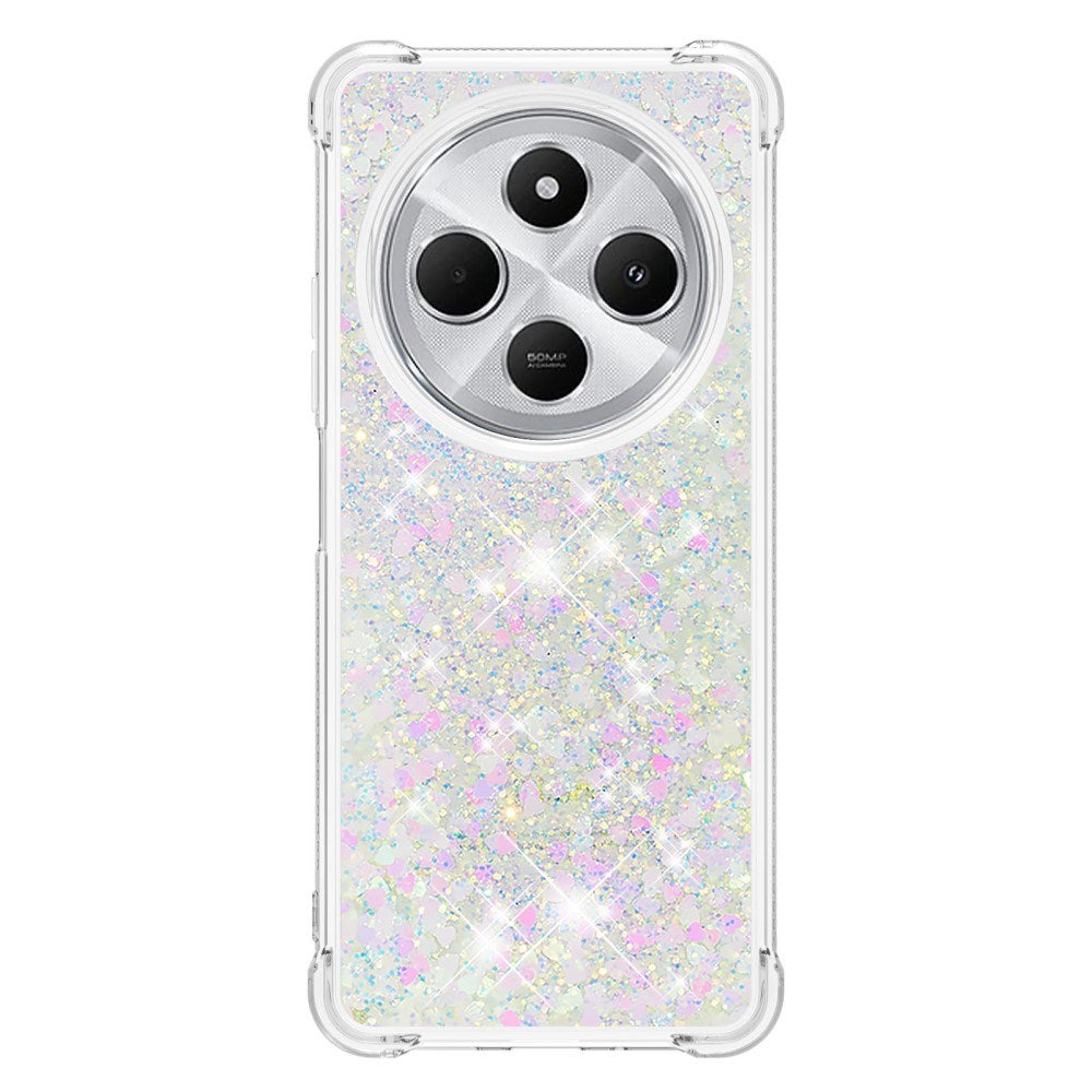 EIDERWOOD Xiaomi Redmi 14C Flexible Plastic Case with Liquid Glitter - Silver