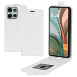 EIDERWOOD Motorola Moto G75 5G Case with Card Slots – Vertical Flip Faux Leather Case - White