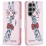 EIDERWOOD Samsung Galaxy S25 Ultra Faux Leather Case with Wallet & Stand Function - Giraffe