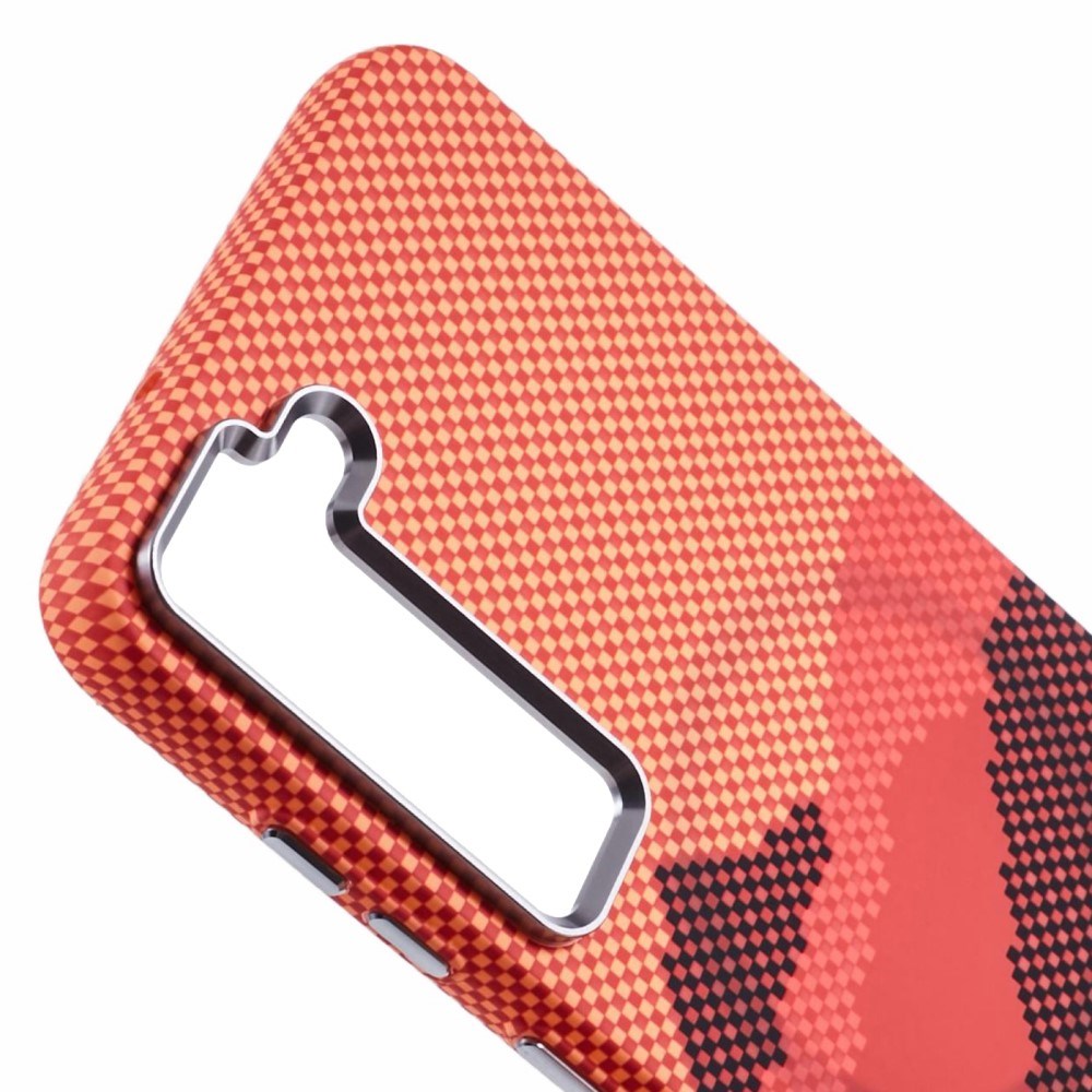 EIDERWOOD Patterned Carbon Case - Samsung Galaxy S23 - MagSafe Compatible - Orange Peak