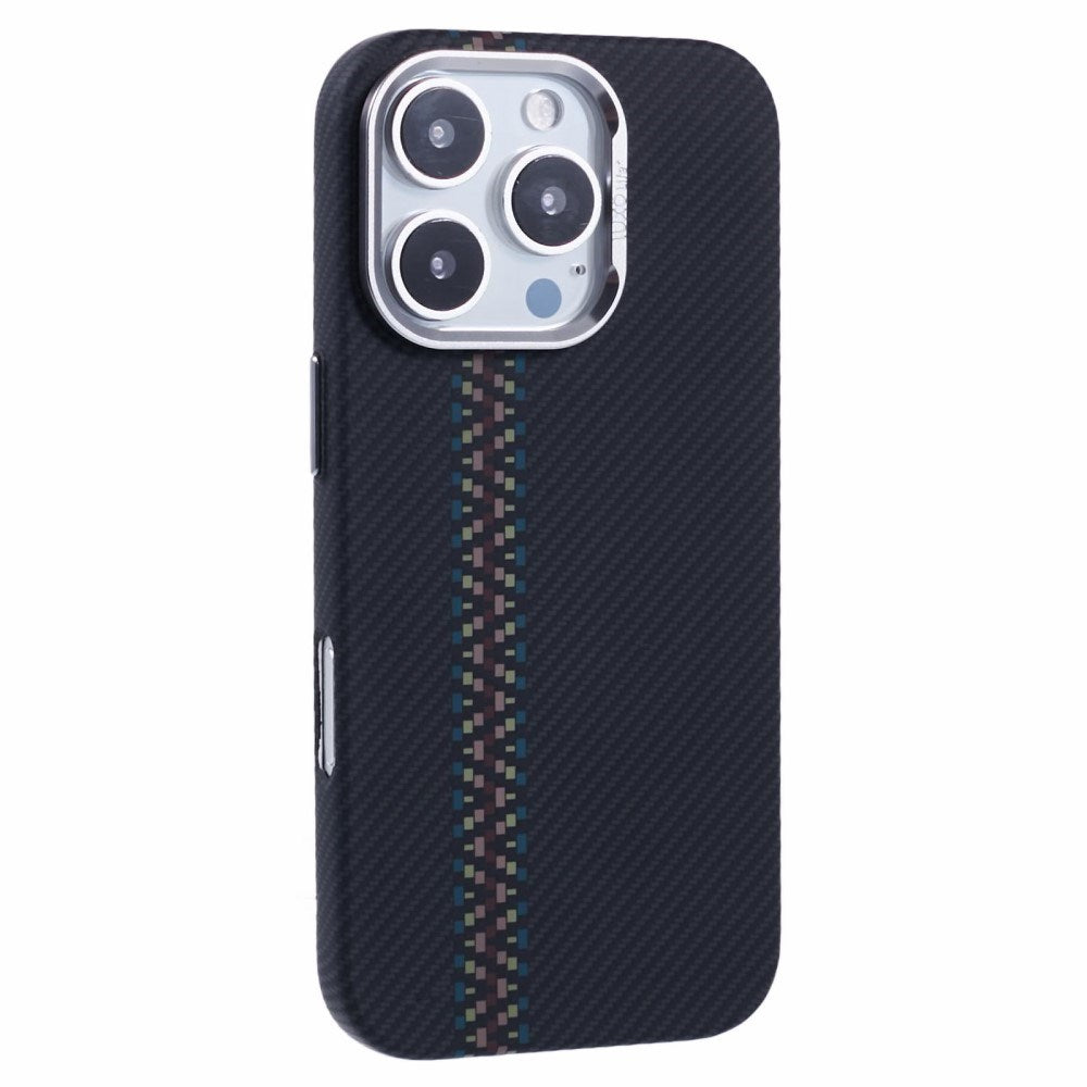 EIDERWOOD Patterned Carbon Case - iPhone 16 Pro - MagSafe Compatible - Dark ZigZag Pattern