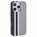 EIDERWOOD Patterned Carbon Case - iPhone 16 Pro - MagSafe Compatible - Grey Stripes