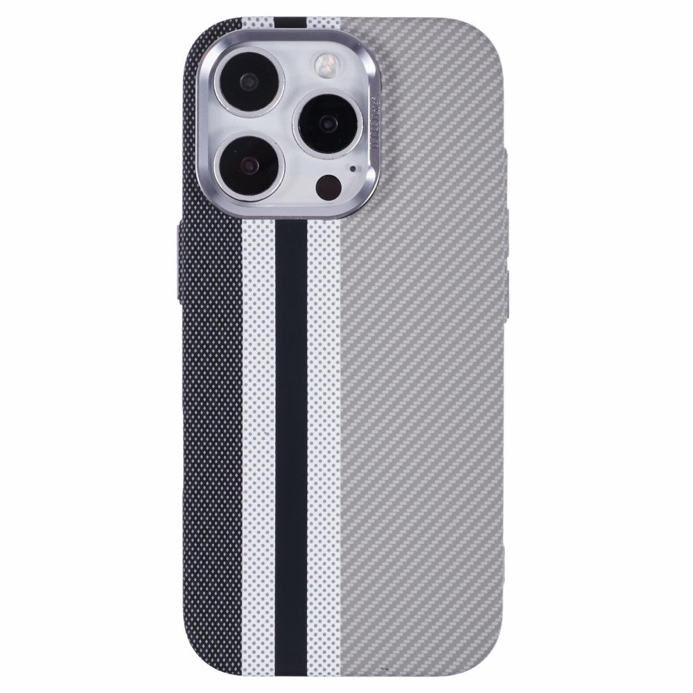 EIDERWOOD Patterned Carbon Case - iPhone 16 Pro - MagSafe Compatible - Grey Stripes