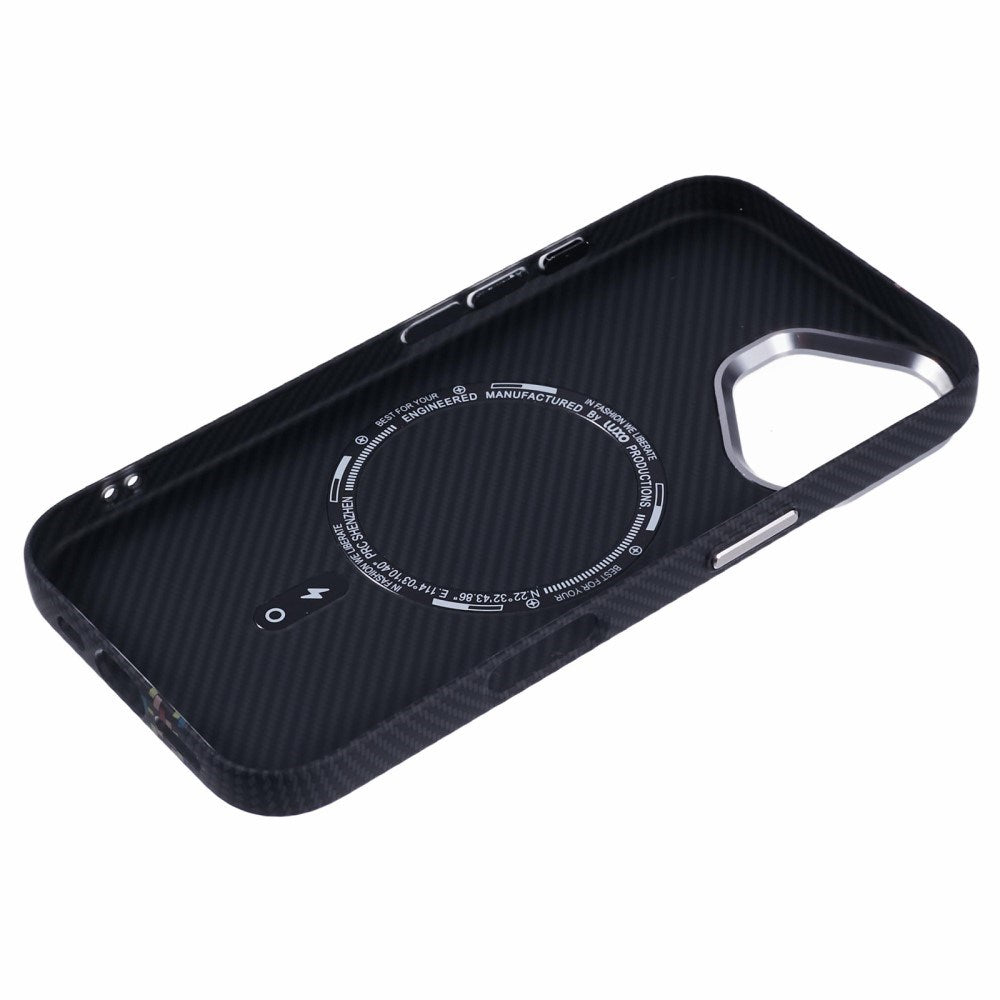 EIDERWOOD Patterned Carbon Case - iPhone 16 - MagSafe Compatible - Dark ZigZag Pattern