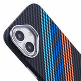 EIDERWOOD Patterned Carbon Case - iPhone 16 - MagSafe Compatible - Colorful Stripes