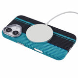 EIDERWOOD Patterned Carbon Case - iPhone 16 - MagSafe Compatible - Blue/Black