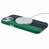 EIDERWOOD Patterned Carbon Case - iPhone 15 - MagSafe Compatible - Green/Black