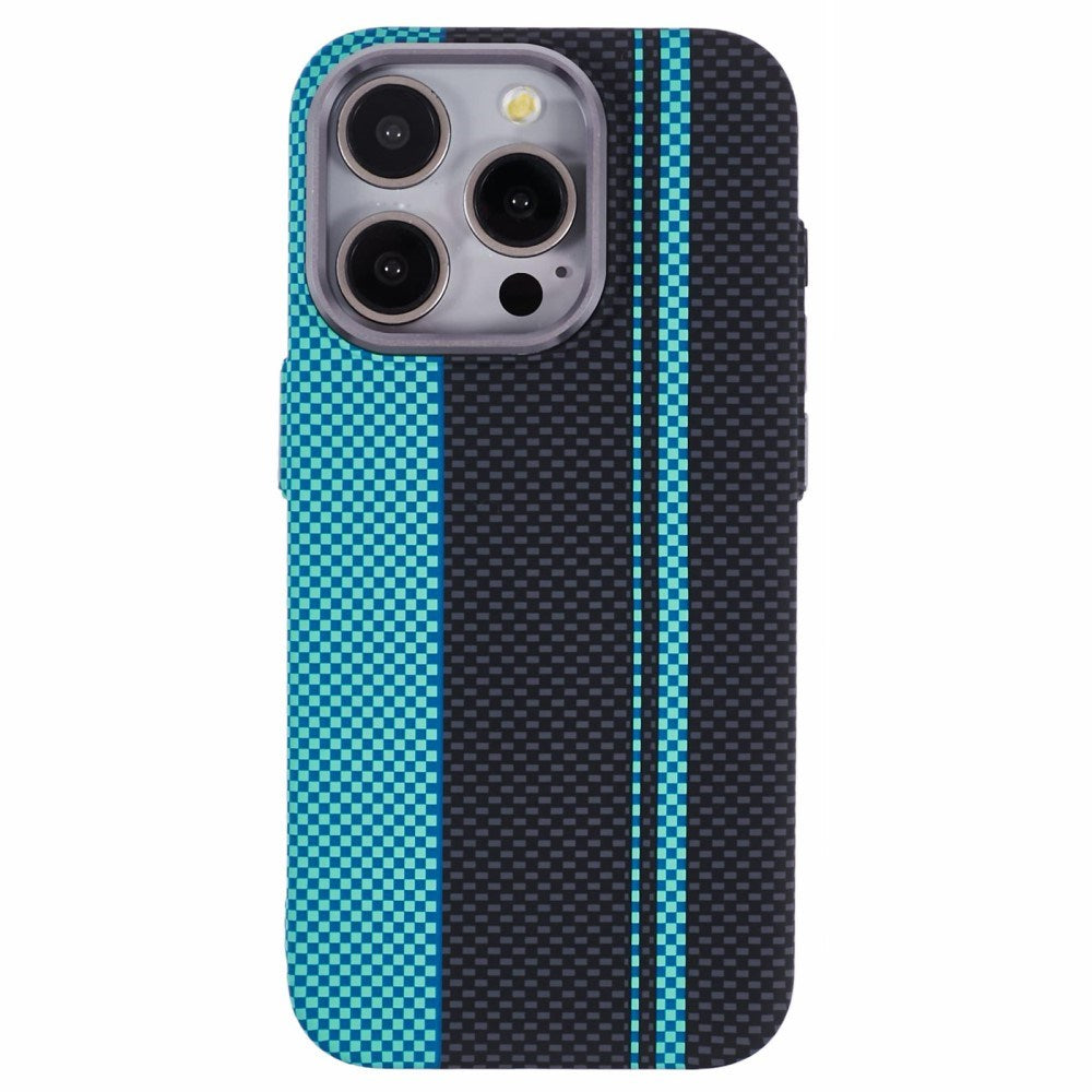 EIDERWOOD Patterned Carbon Case - iPhone 15 Pro - MagSafe Compatible - Blue/Black