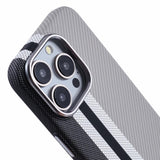 EIDERWOOD iPhone 15 Pro Patterned Carbon Case - MagSafe Compatible - Grey Stripes