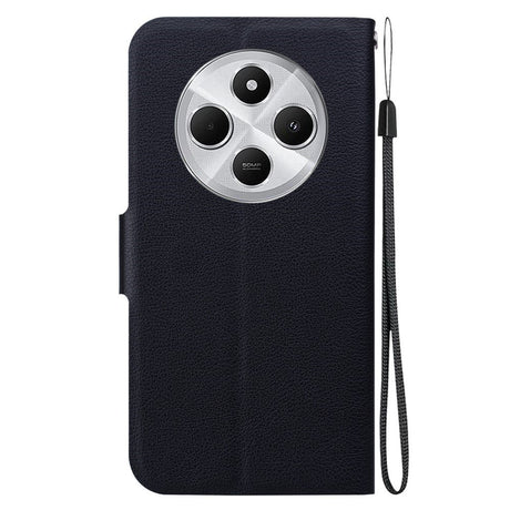EIDERWOOD Xiaomi Redmi 14C / Poco C75 Faux Leather Flip Case with Strap - Black