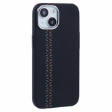 EIDERWOOD Patterned Carbon Case - iPhone 14 - MagSafe Compatible - Dark ZigZag Pattern