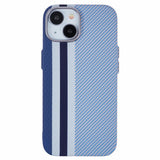 EIDERWOOD Patterned Carbon Case - iPhone 14 - MagSafe Compatible - Blue Stripes