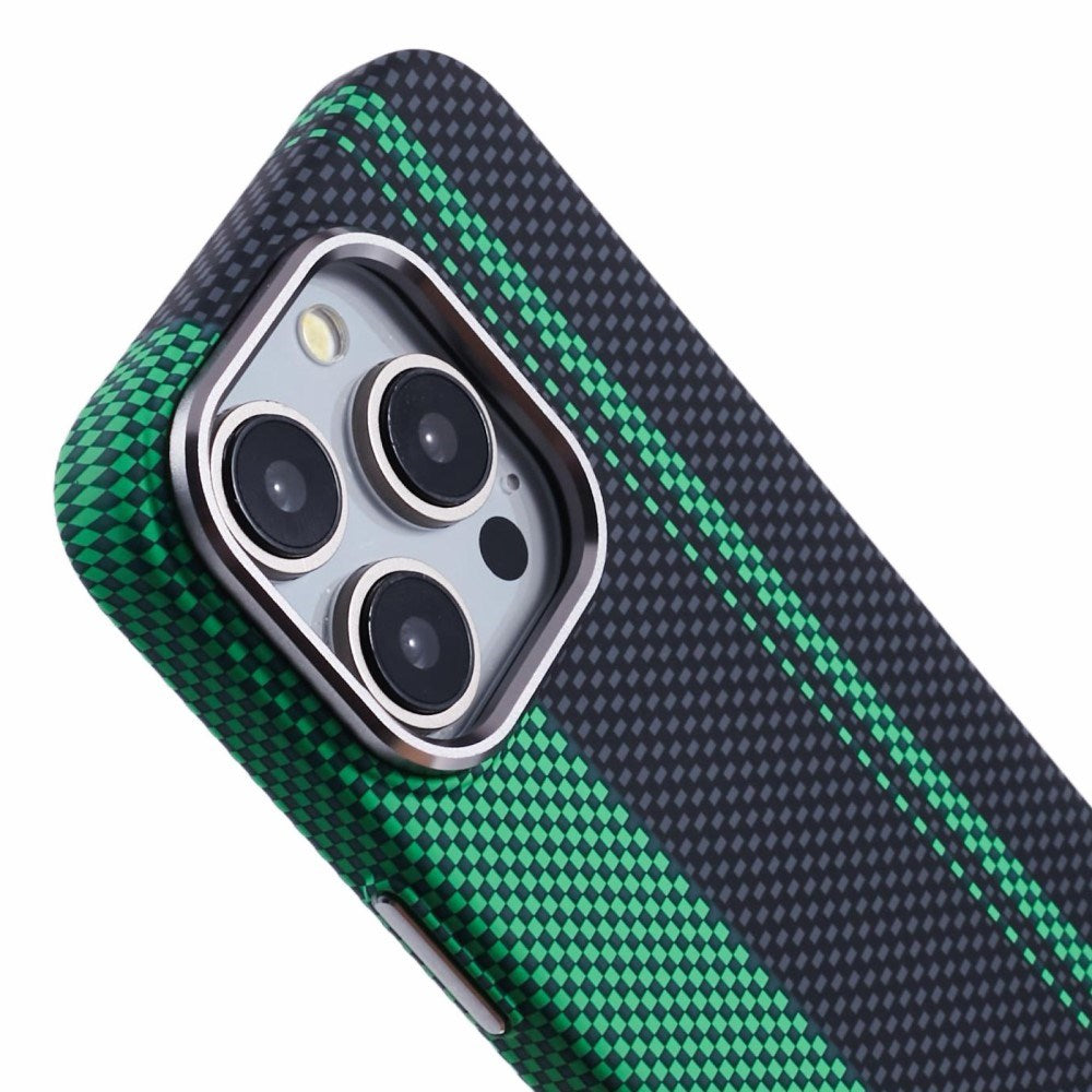 EIDERWOOD Patterned Carbon Case - iPhone 14 Pro - MagSafe Compatible - Green/Black