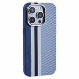 EIDERWOOD Patterned Carbon Case - iPhone 14 Pro - MagSafe Compatible - Blue Stripes