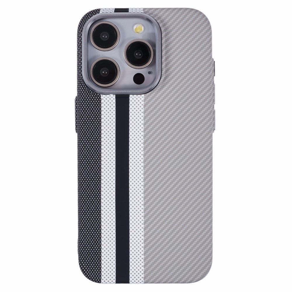 EIDERWOOD Patterned Carbon Case - iPhone 14 Pro - MagSafe Compatible - Grey Stripes