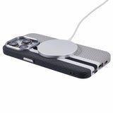 EIDERWOOD Patterned Carbon Case - iPhone 14 Pro - MagSafe Compatible - Grey Stripes