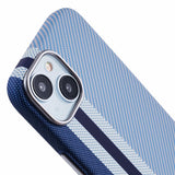 EIDERWOOD Patterned Carbon Case - iPhone 13 - MagSafe Compatible - Blue Stripes