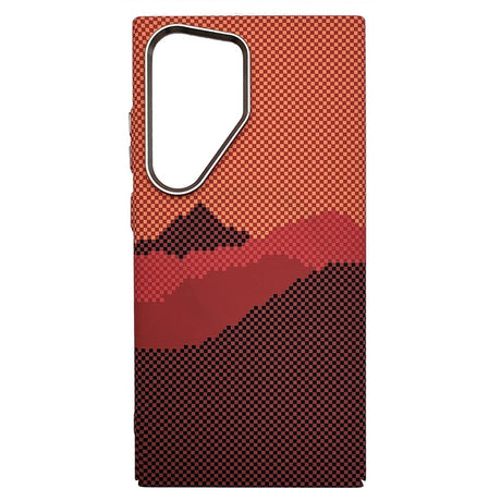 EIDERWOOD Patterned Carbon Case - Samsung Galaxy S24 Ultra - MagSafe Compatible - Orange Peak