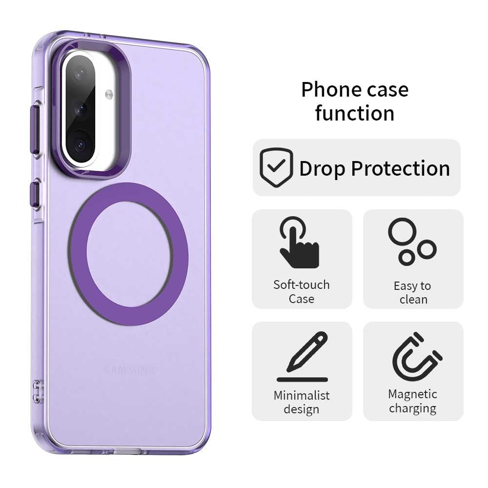 EIDERWOOD Samsung Galaxy A36 (5G) Hybrid Plastic Case - MagSafe Compatible - Transparent / Purple