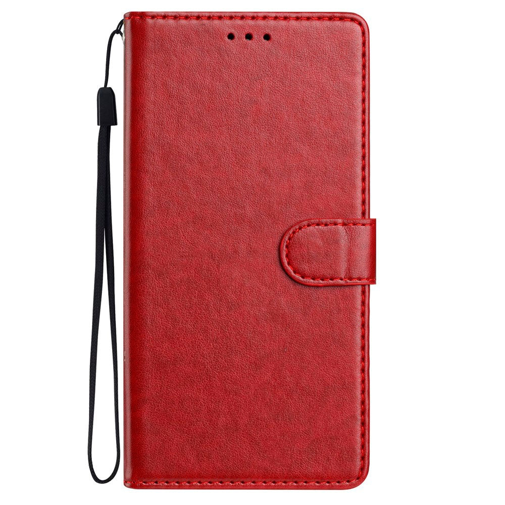 EIDERWOOD Xiaomi Redmi Note 14 Pro (5G) / Poco X7 Faux Leather Flip Case with Strap - Dark Red