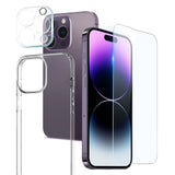 NORTHJO iPhone 14 Pro | 3-in-1 360° Protection Set with Case | Screen Protector | Camera Lens Protector - Transparent