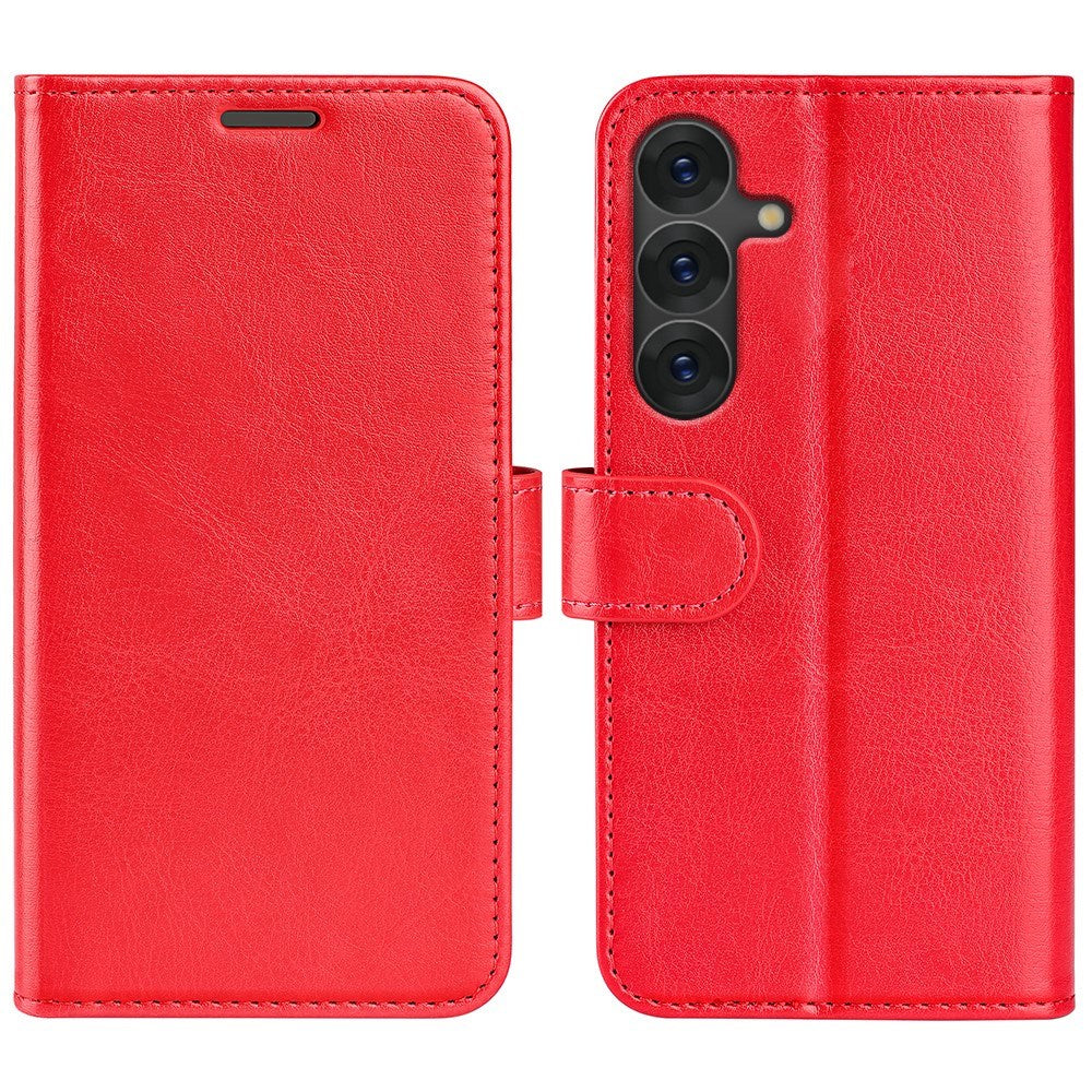 EIDERWOOD Samsung Galaxy S25 Faux Leather Flip Case with Cardholder & Stand Function - Red