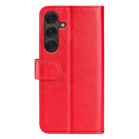 EIDERWOOD Samsung Galaxy S25 Faux Leather Flip Case with Cardholder & Stand Function - Red
