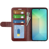 EIDERWOOD Samsung Galaxy S25 Faux Leather Flip Case with Cardholder & Stand Function - Brown
