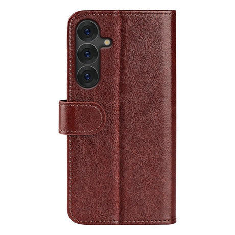 EIDERWOOD Samsung Galaxy S25 Faux Leather Flip Case with Cardholder & Stand Function - Brown