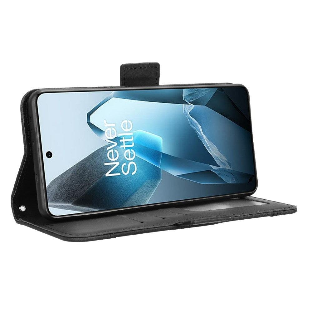 EIDERWOOD OnePlus 13 Faux Leather Case with Stand Function & Extra Card Holder - Black