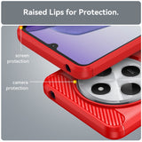 EIDERWOOD Xiaomi Redmi 14C Brushed Carbon Fiber Flexible Plastic Case - Red