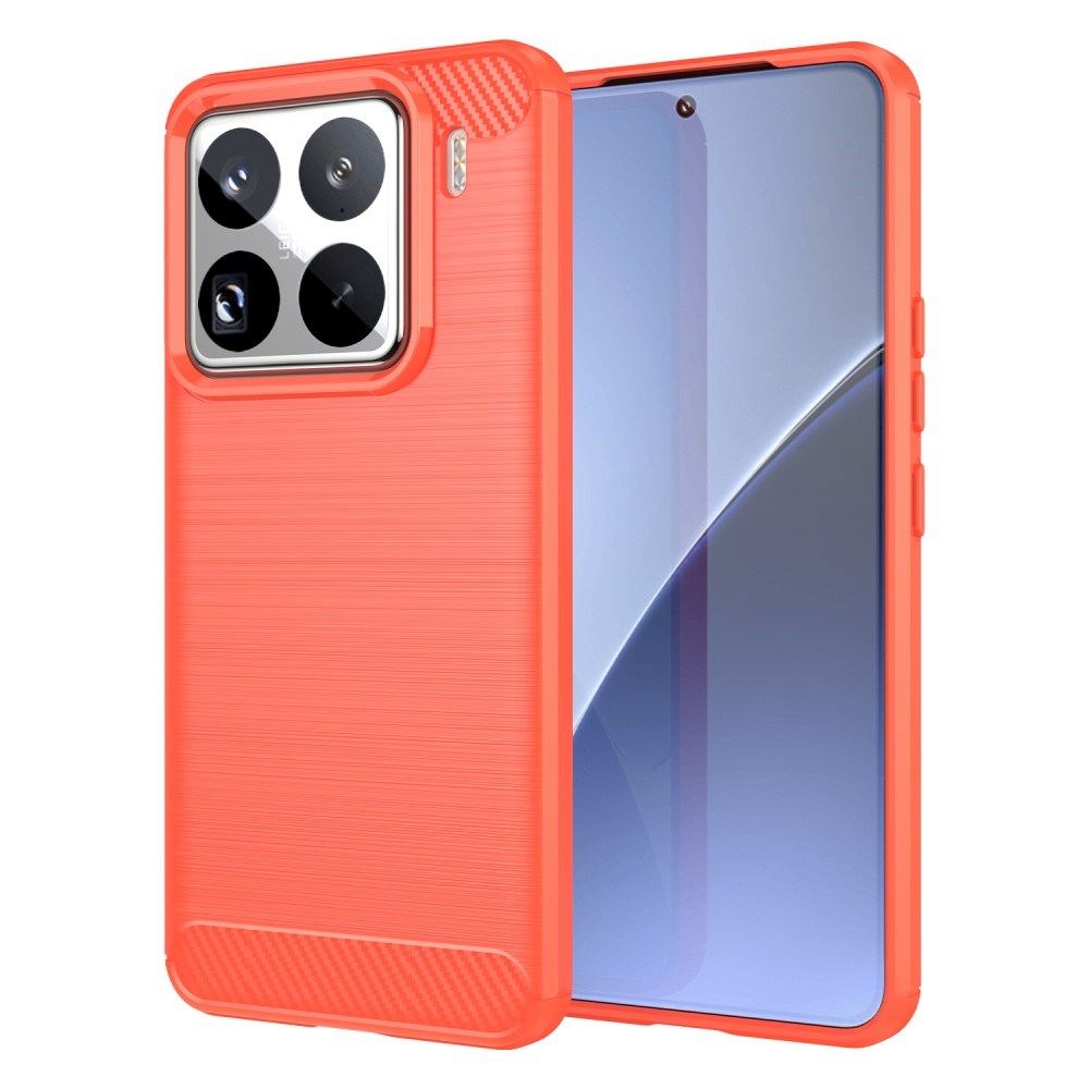 EIDERWOOD Xiaomi 15 Pro Brushed Carbon Fiber Flexible Plastic Case - Red