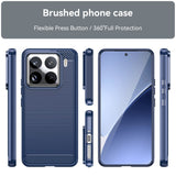 EIDERWOOD Xiaomi 15 Pro Brushed Carbon Fiber Flexible Plastic Case - Blue