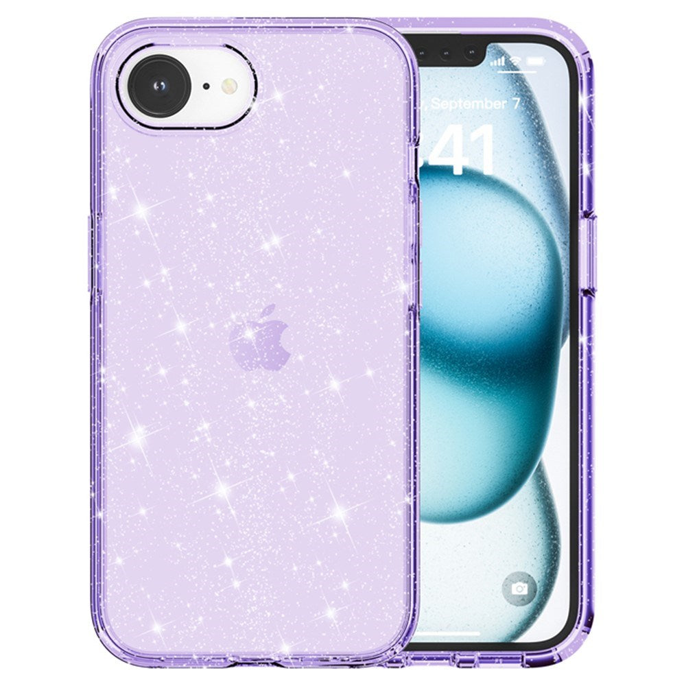 EIDERWOOD iPhone 16e Hybrid Glitter Plastic Case - MagSafe Compatible - Purple