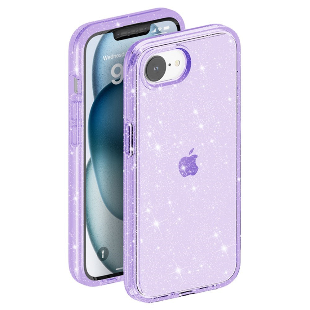 EIDERWOOD iPhone 16e Hybrid Glitter Plastic Case - MagSafe Compatible - Purple