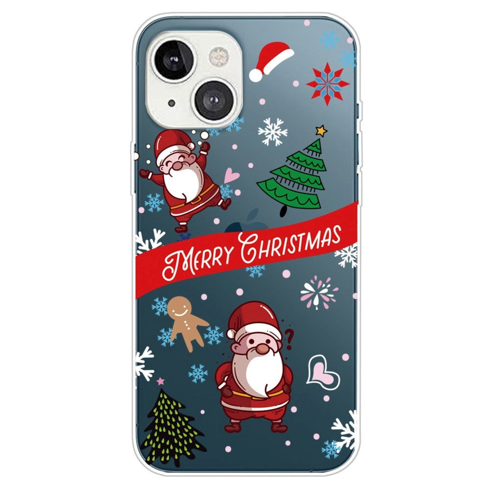 iPhone 14 Plus Flexible Plastic Christmas Case - Two Santa Clauses