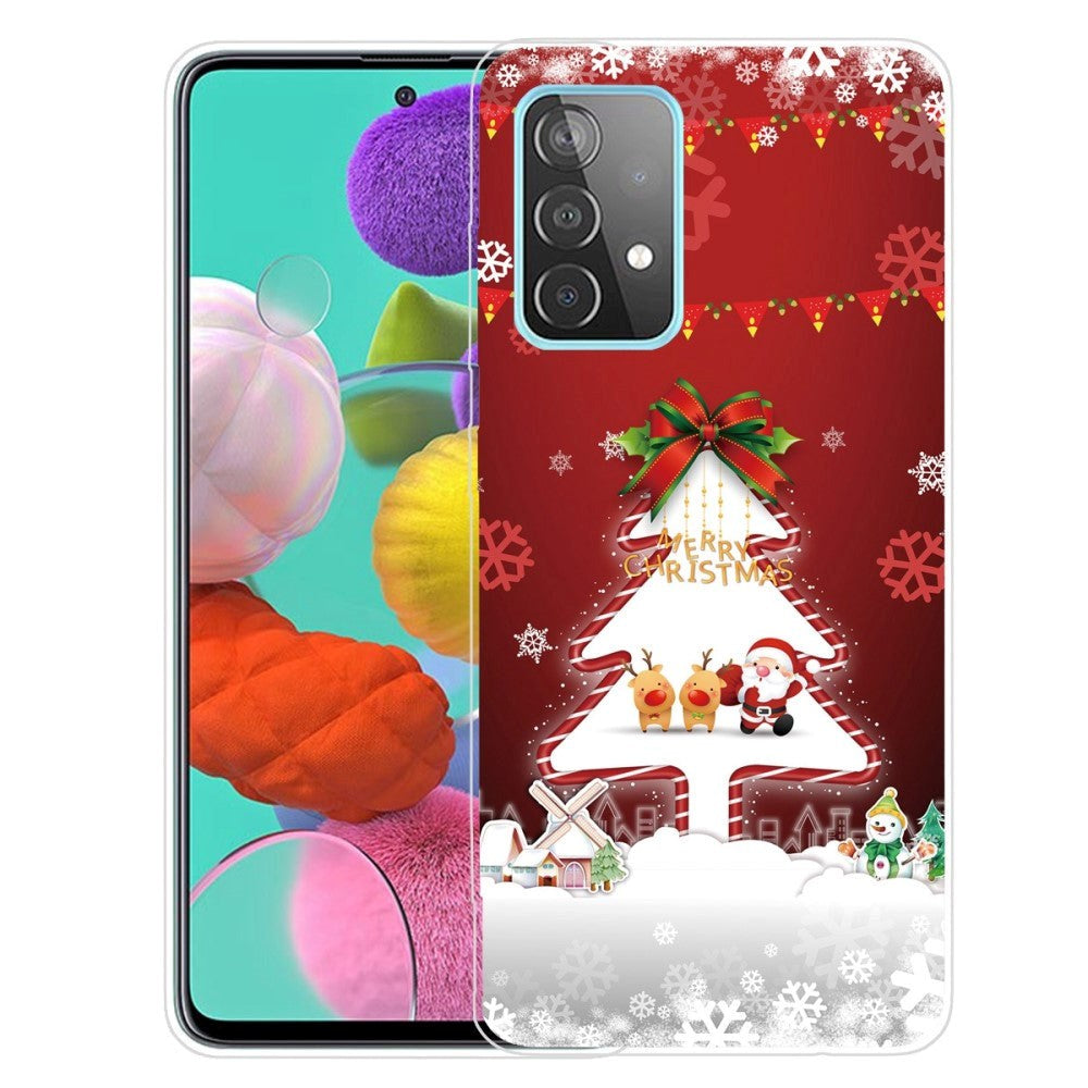 Samsung Galaxy A33 5G Flexible Plastic Christmas Back Cover - Christmas Tree and Snowflakes