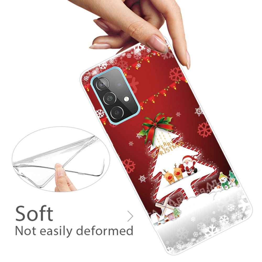 Samsung Galaxy A33 5G Flexible Plastic Christmas Back Cover - Christmas Tree and Snowflakes