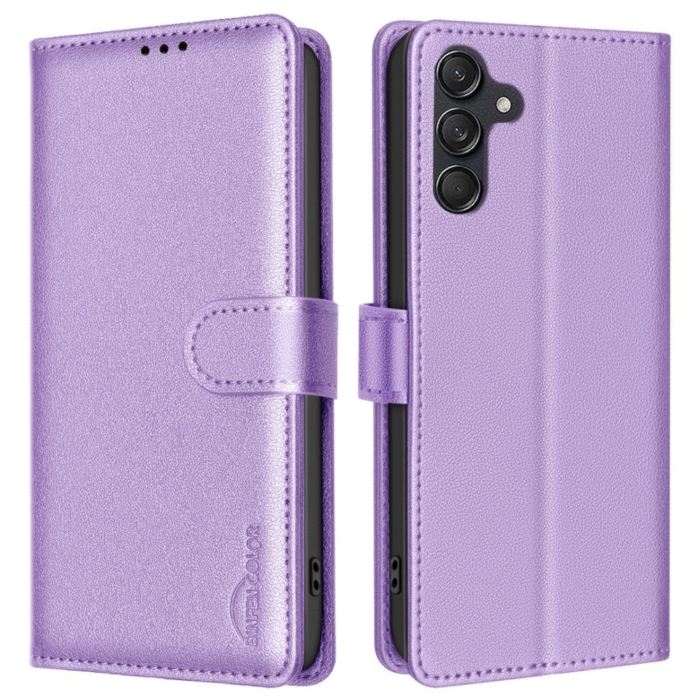 Samsung Galaxy A26 (5G) BINFEN Faux Leather Flip Case with RFID Blocking - Purple