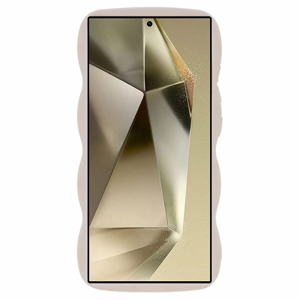 EIDERWOOD Samsung Galaxy S25 Ultra Flexible Plastic Cover with Wavy Design - Beige