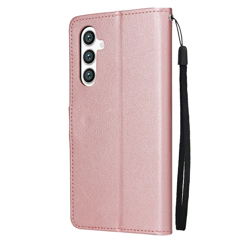 EIDERWOOD Samsung Galaxy S25+ (Plus) / S24+ (Plus) Faux Leather Case with Wallet and Strap - Rose Gold